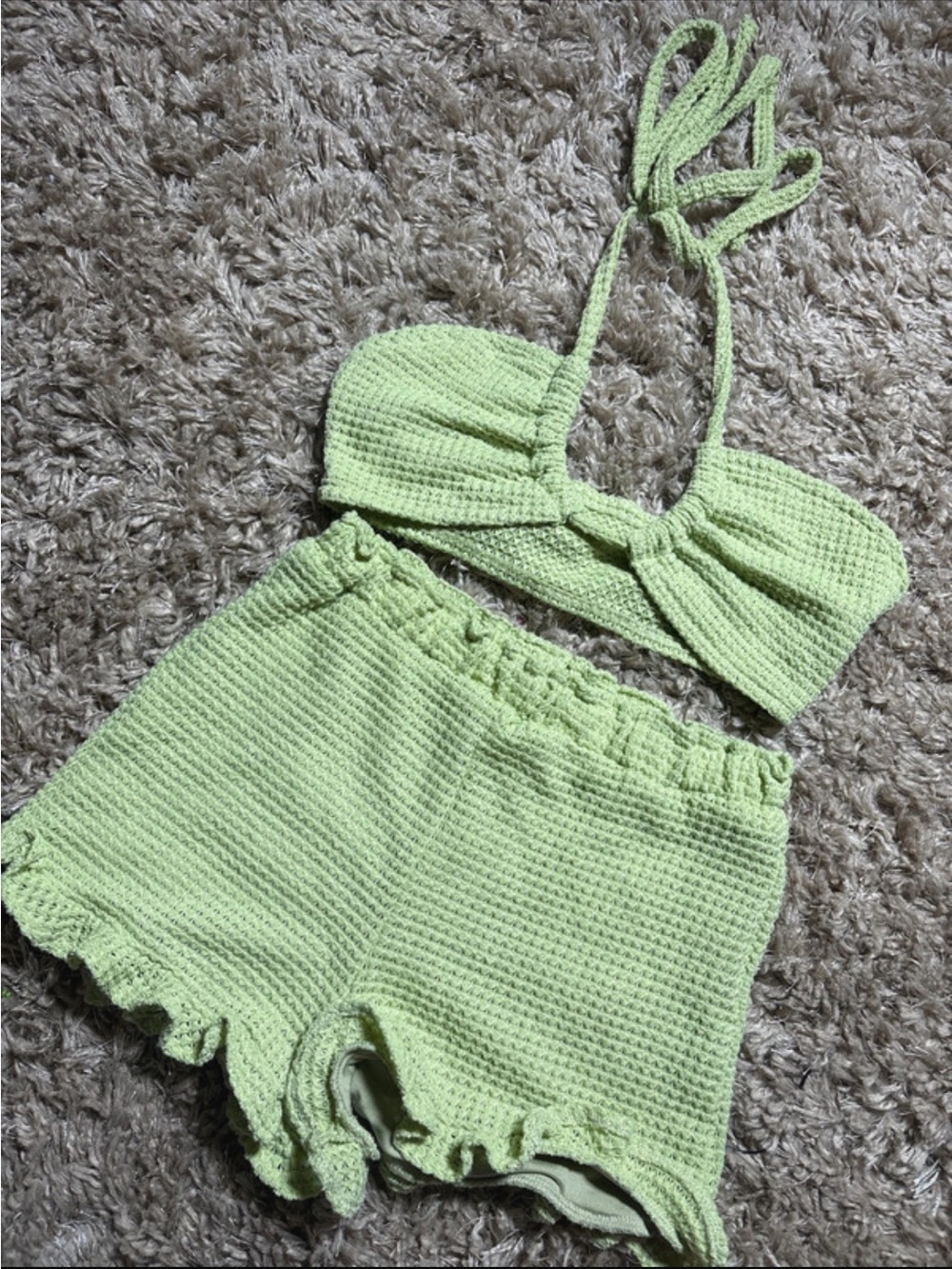 Women’s Light Green Two-Piece Knit Set